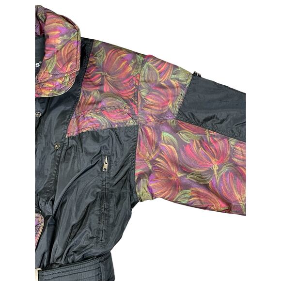 Women's Black and Multicolor Ski Jacket - Picture 4 of 11